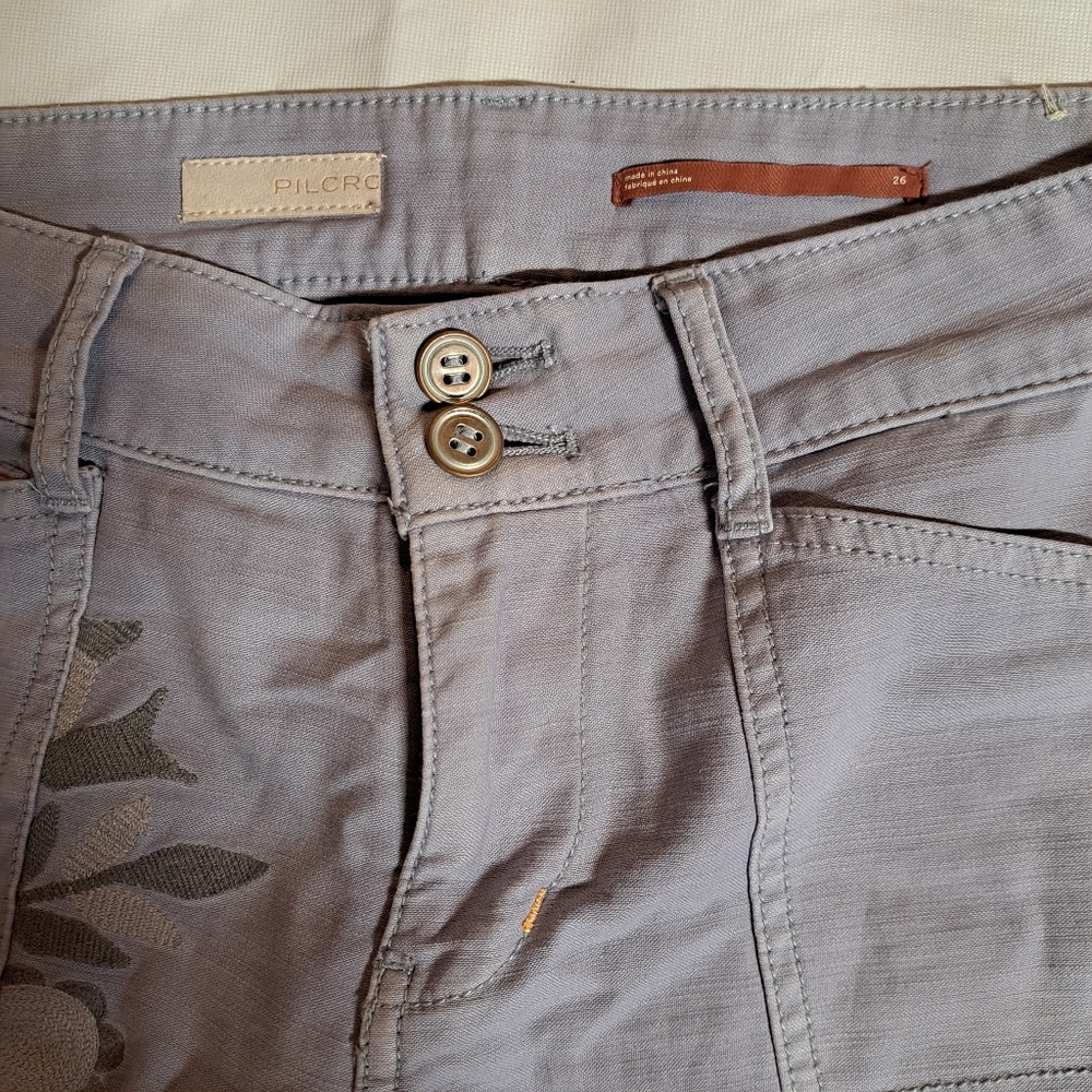 Anthropologie Pilcro Wanderer Boho Embroidered Pants - Picture 5 of 11